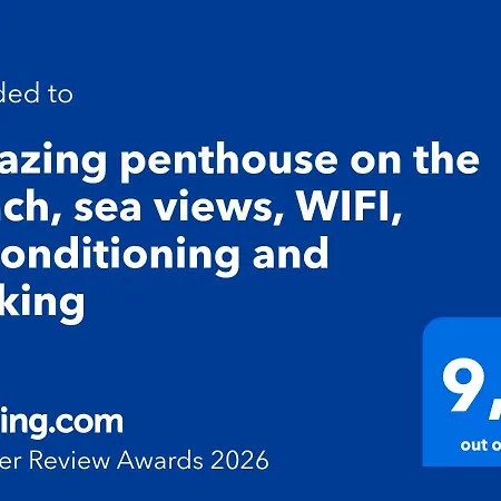 Appartement Amazing Penthouse On The Beach, Sea Views, Wifi, Airconditioning And Parking