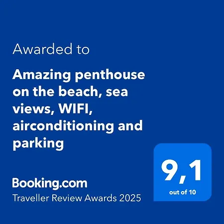 Amazing Penthouse On The Beach, Sea Views, Wifi, Airconditioning And Parking Lejlighed Torrevieja